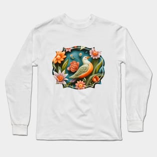 Bird floral mural Long Sleeve T-Shirt